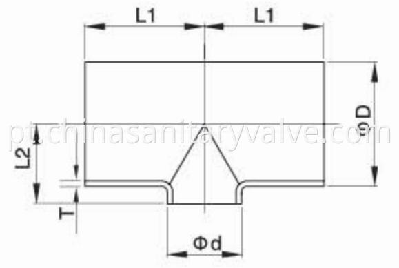 sanitary reducing pulled welded tee